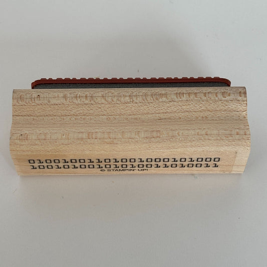 Stampin Up Wood Rubber Stamp Binary Computer Code Numbers Information Technology