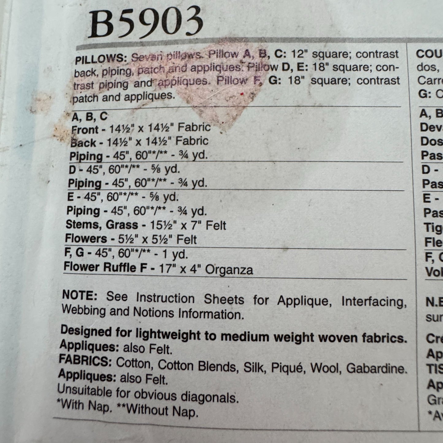 Butterick Sewing Pattern B5903 Decorative Pillows Square Home Decor Wallis Uncut