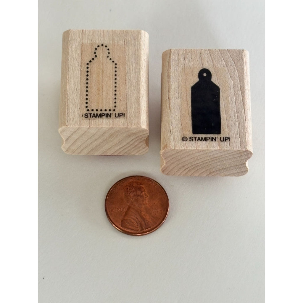 Stampin Up Rubber Stamps Set Tiny Gift Tags Small Card Making Scrapbooking Craft