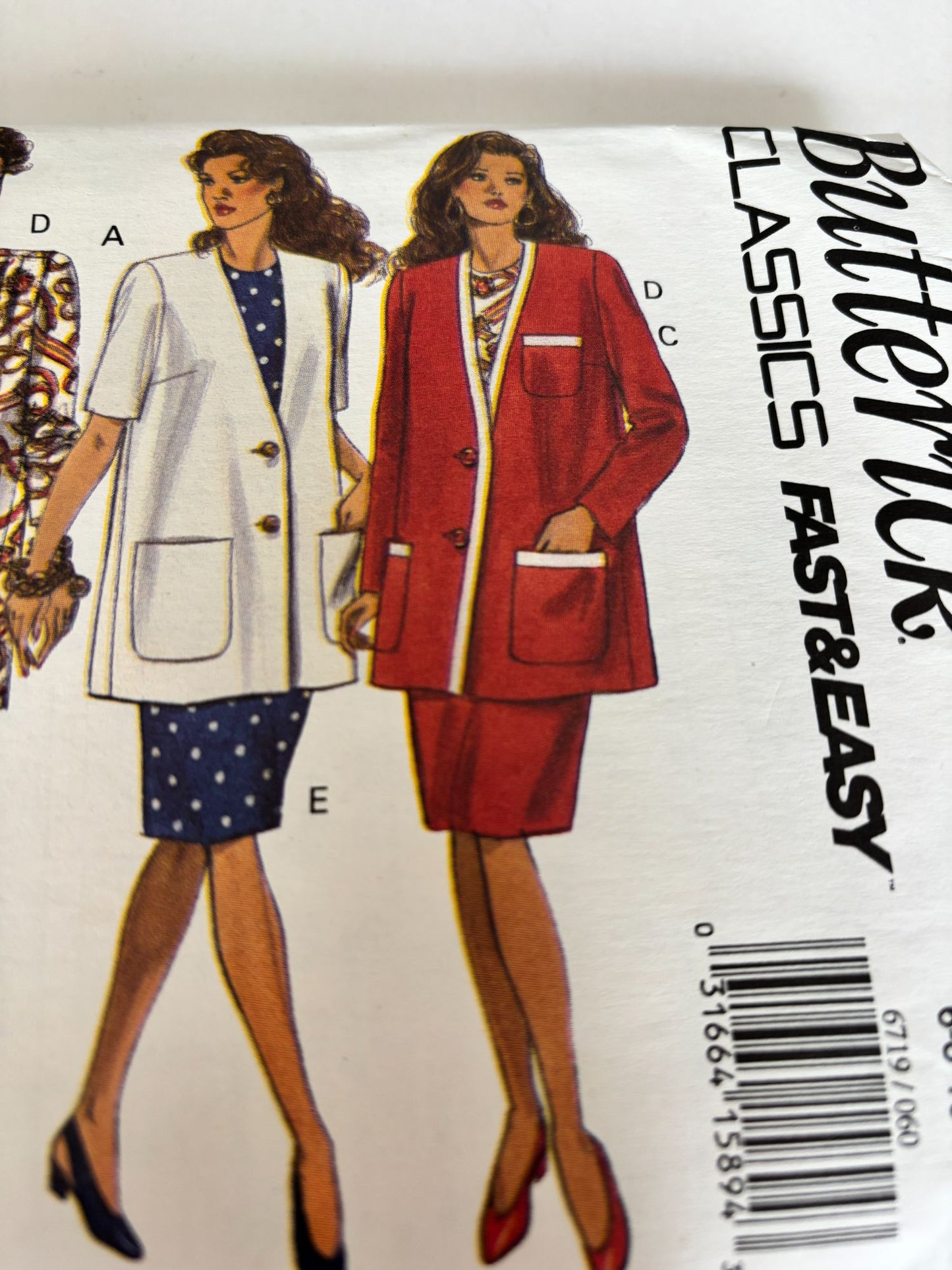Butterick Classics Sewing Pattern 6719 Maternity Work Suit Jacket Dress 90s 6-12 Uncut