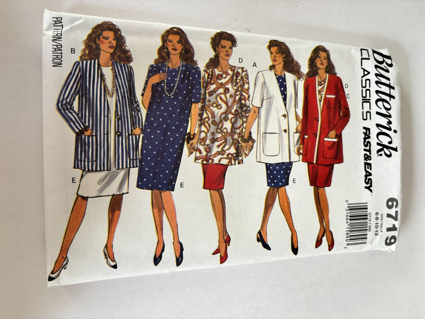 Butterick Classics Sewing Pattern 6719 Maternity Work Suit Jacket Dress 90s 6-12 Uncut