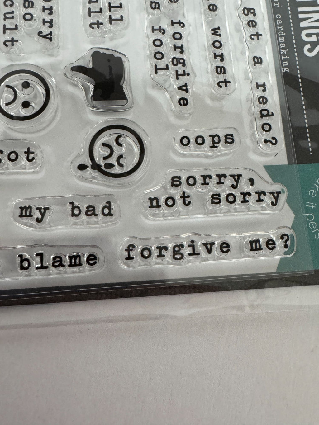 Hero Arts Poly Clear Stamps Apology Message Cardmaking Game Over Sorry My Bad