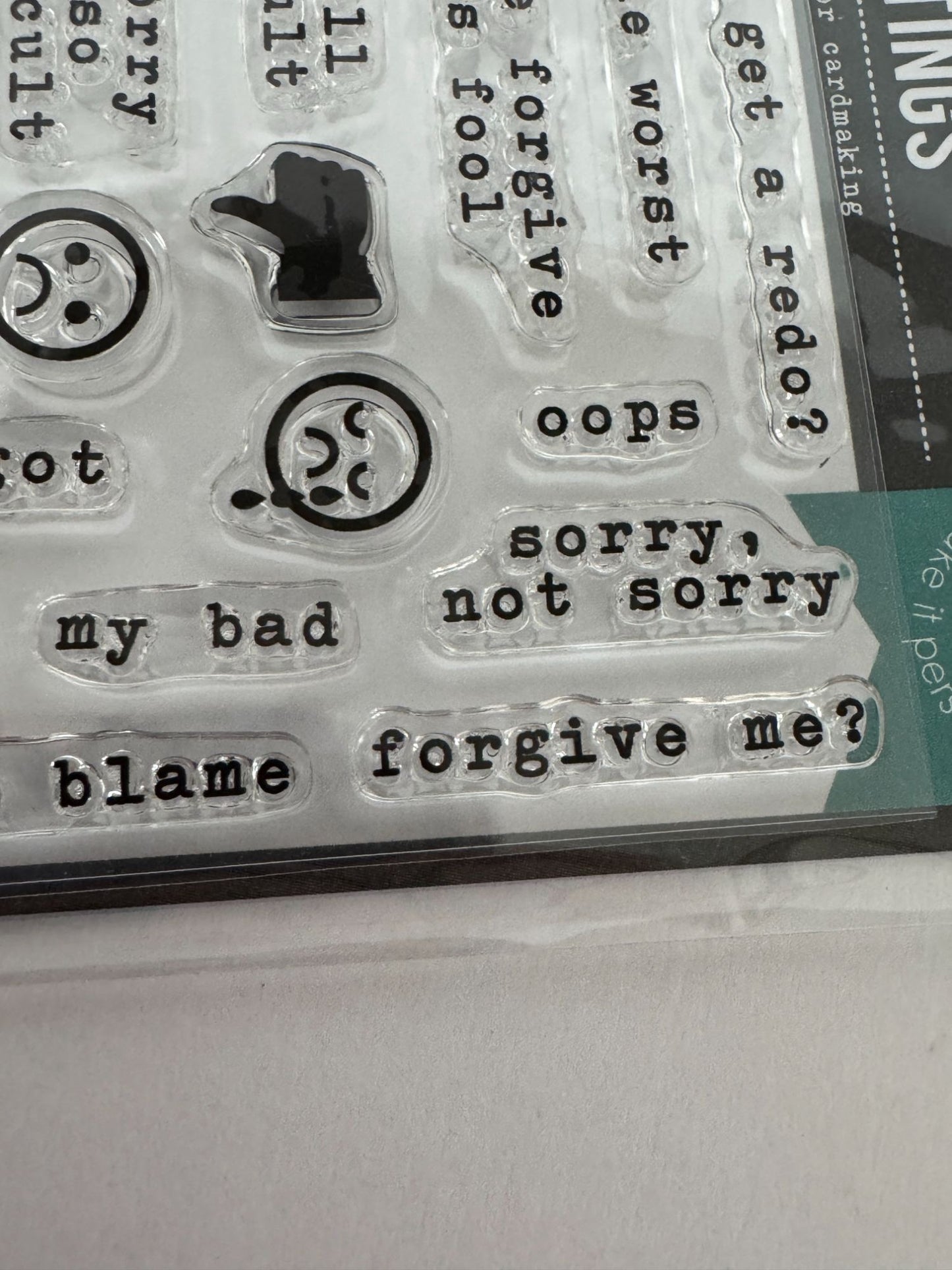 Hero Arts Poly Clear Stamps Apology Message Cardmaking Game Over Sorry My Bad