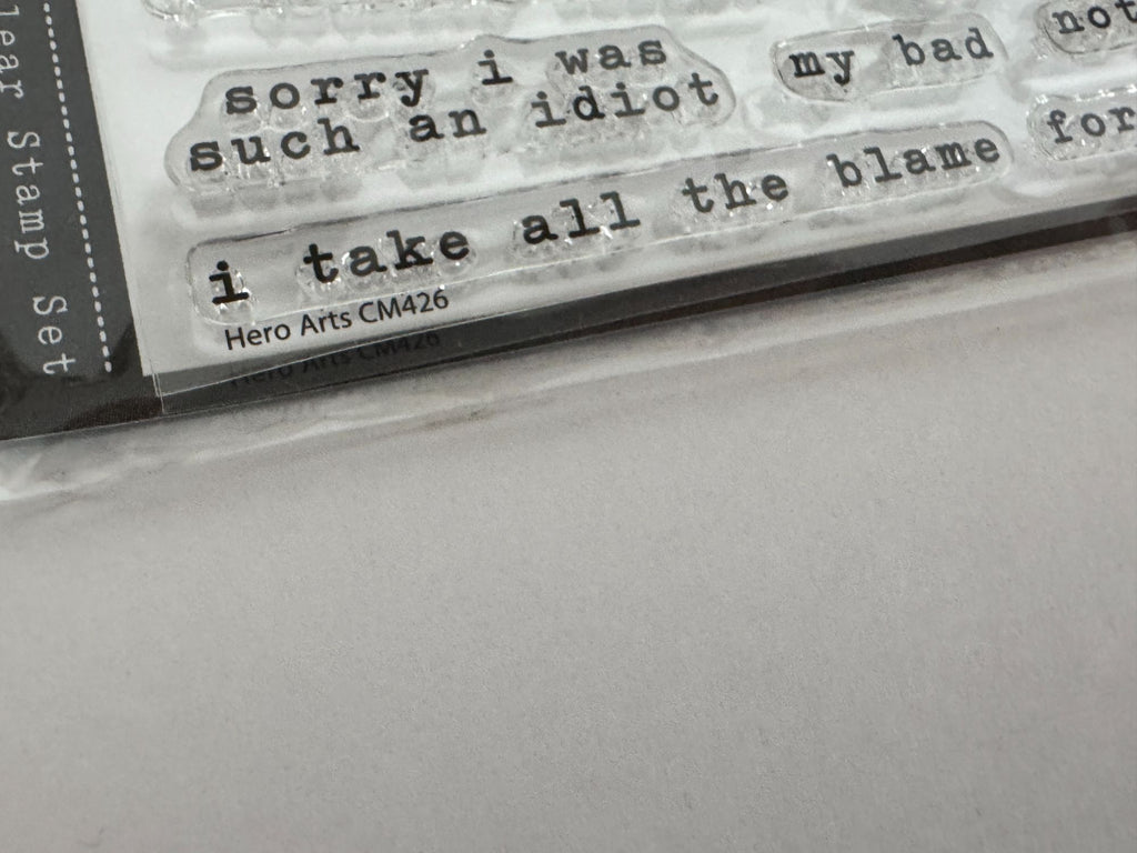 Hero Arts Poly Clear Stamps Apology Message Cardmaking Game Over Sorry My Bad