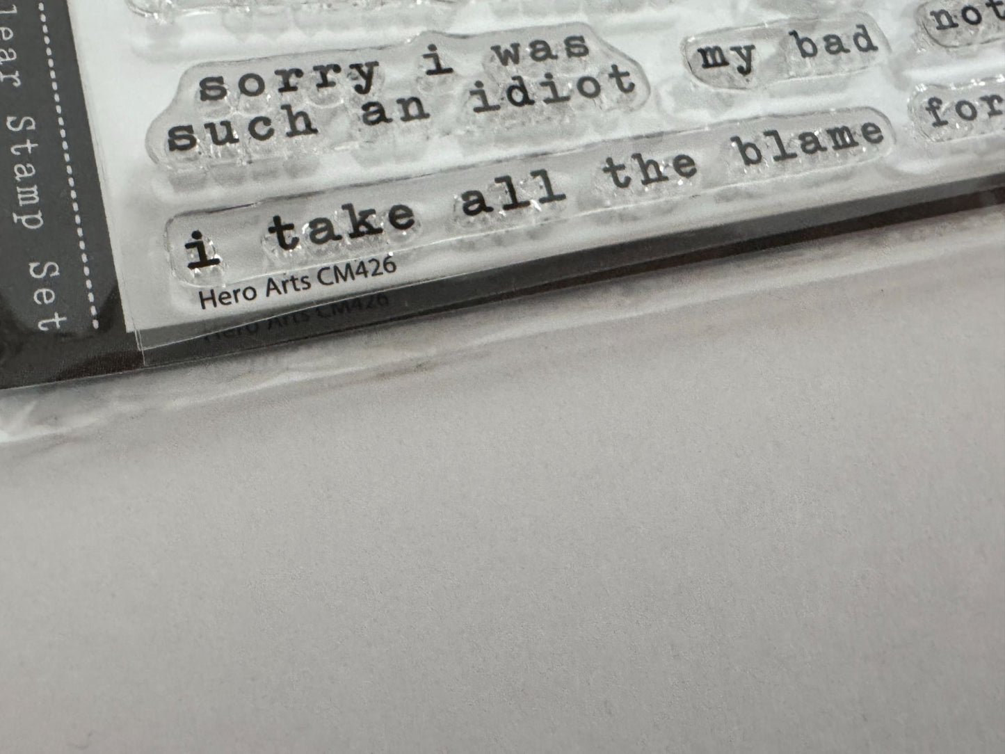 Hero Arts Poly Clear Stamps Apology Message Cardmaking Game Over Sorry My Bad