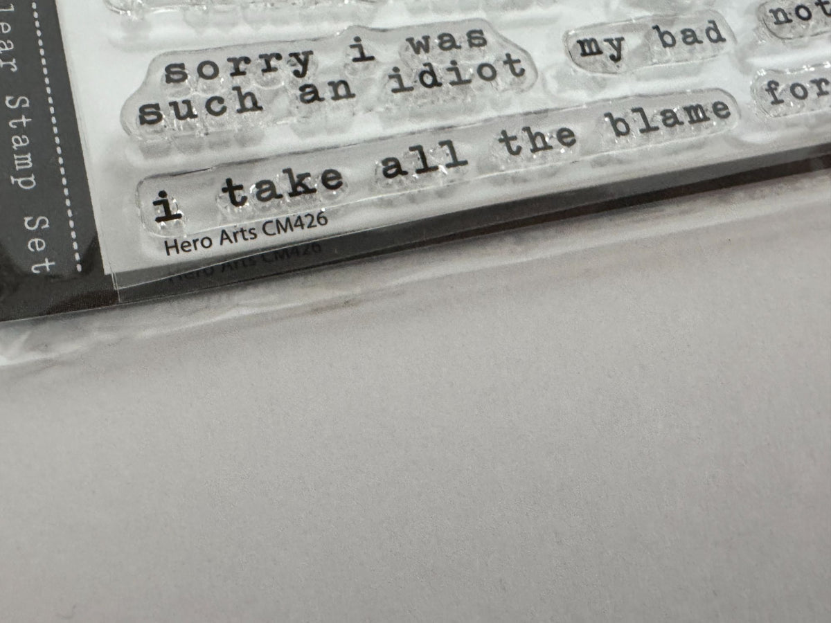 Hero Arts Poly Clear Stamps Apology Message Cardmaking Game Over Sorry My Bad