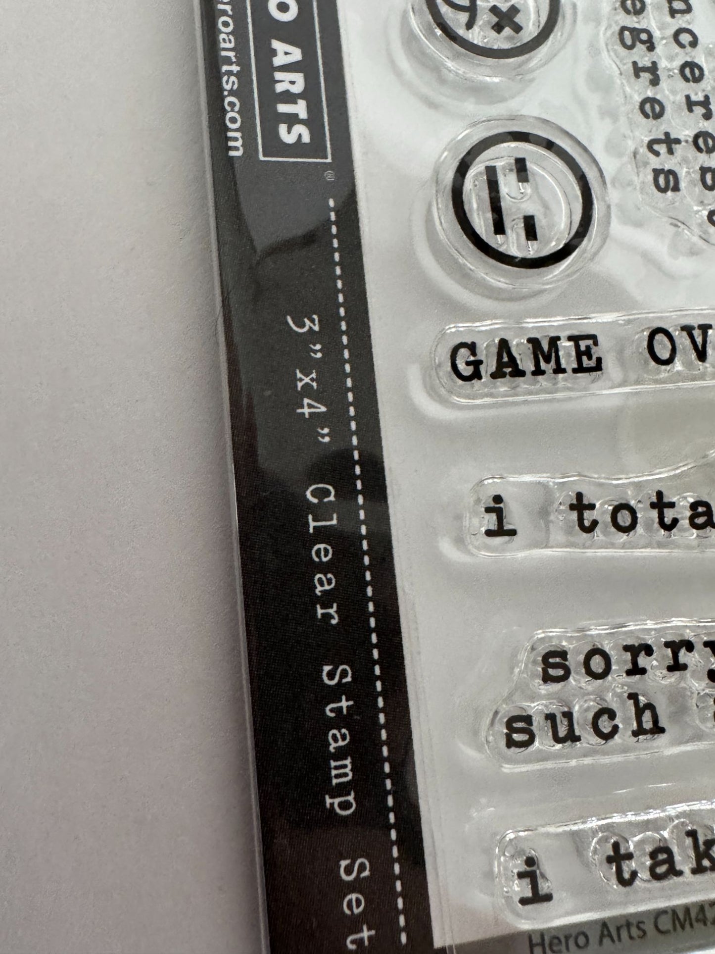 Hero Arts Poly Clear Stamps Apology Message Cardmaking Game Over Sorry My Bad