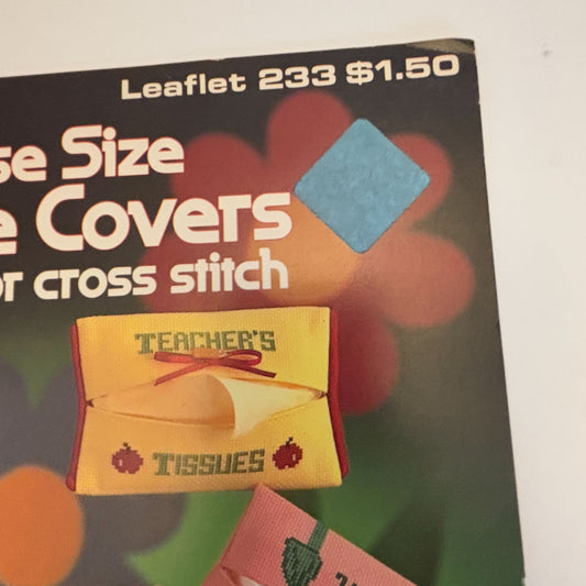 Leisure Arts Cross Stitch Patterns Leaflet 233 Purse Size Tissue Covers Get Well