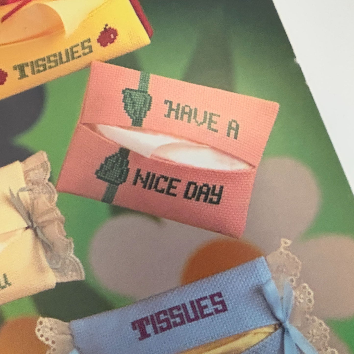 Leisure Arts Cross Stitch Patterns Leaflet 233 Purse Size Tissue Covers Get Well