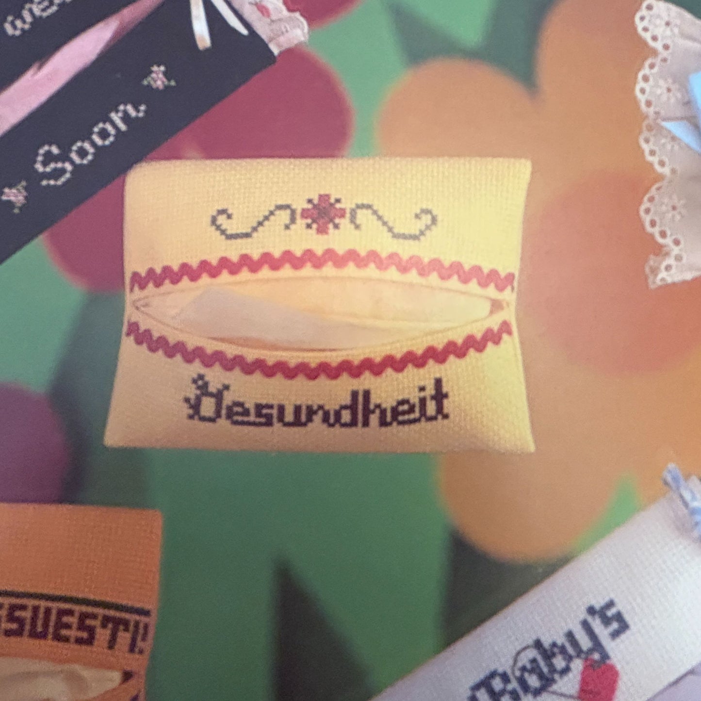 Leisure Arts Cross Stitch Patterns Leaflet 233 Purse Size Tissue Covers Get Well