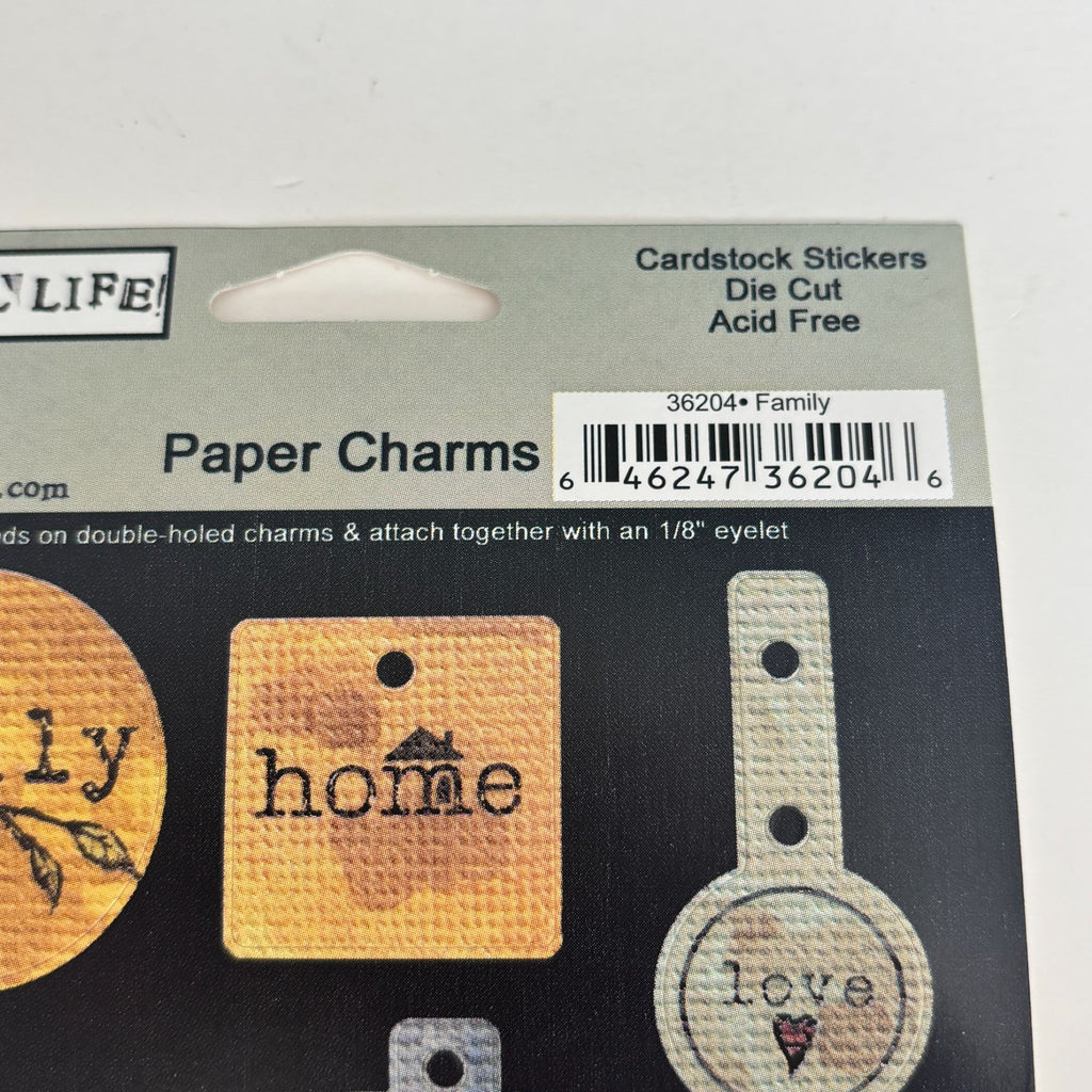 Pebbles Real Life Stickers Paper Charms Die Cut Family Joy Crafting Scrapbooking Cardmaking Journaling