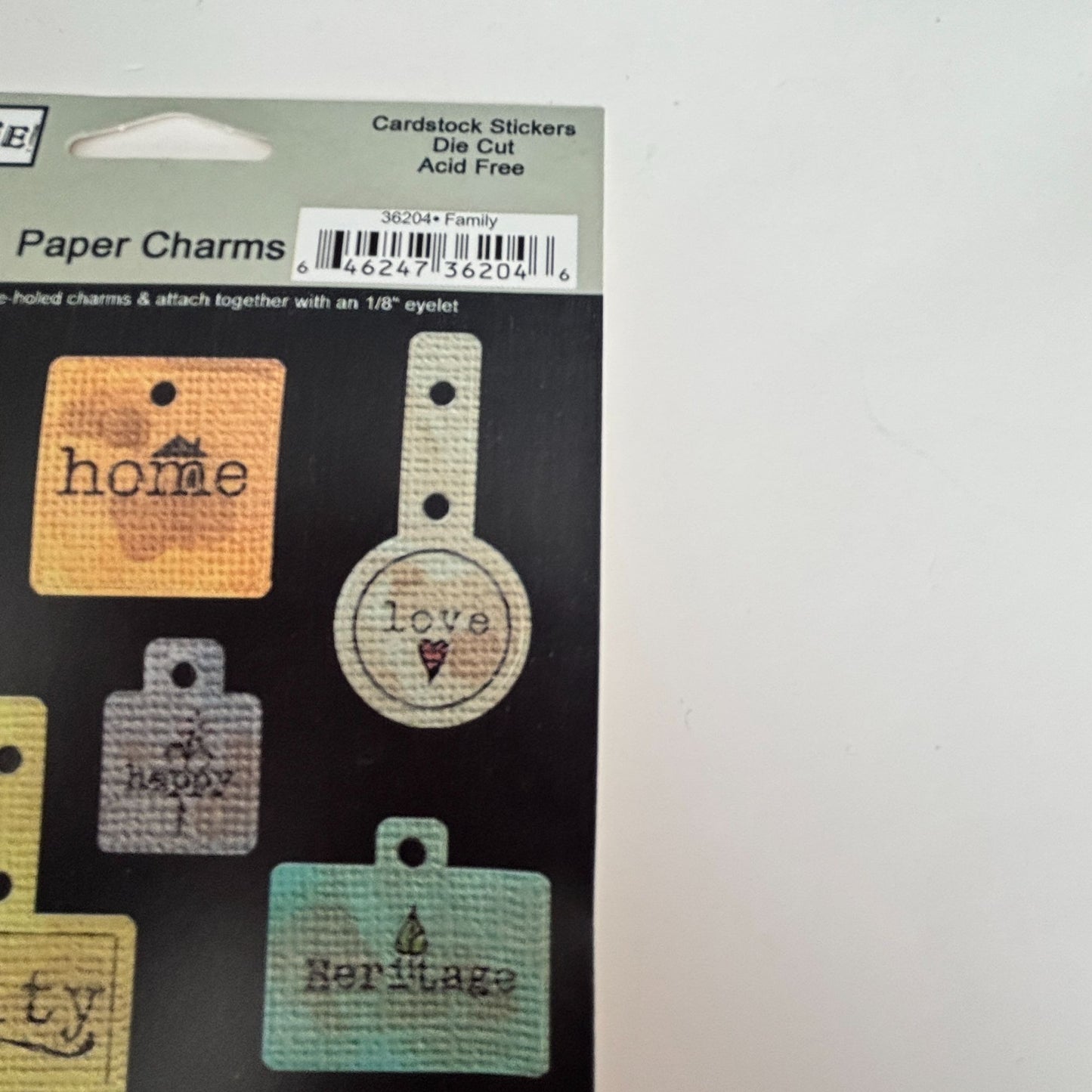 Pebbles Real Life Stickers Paper Charms Die Cut Family Joy Crafting Scrapbooking Cardmaking Journaling