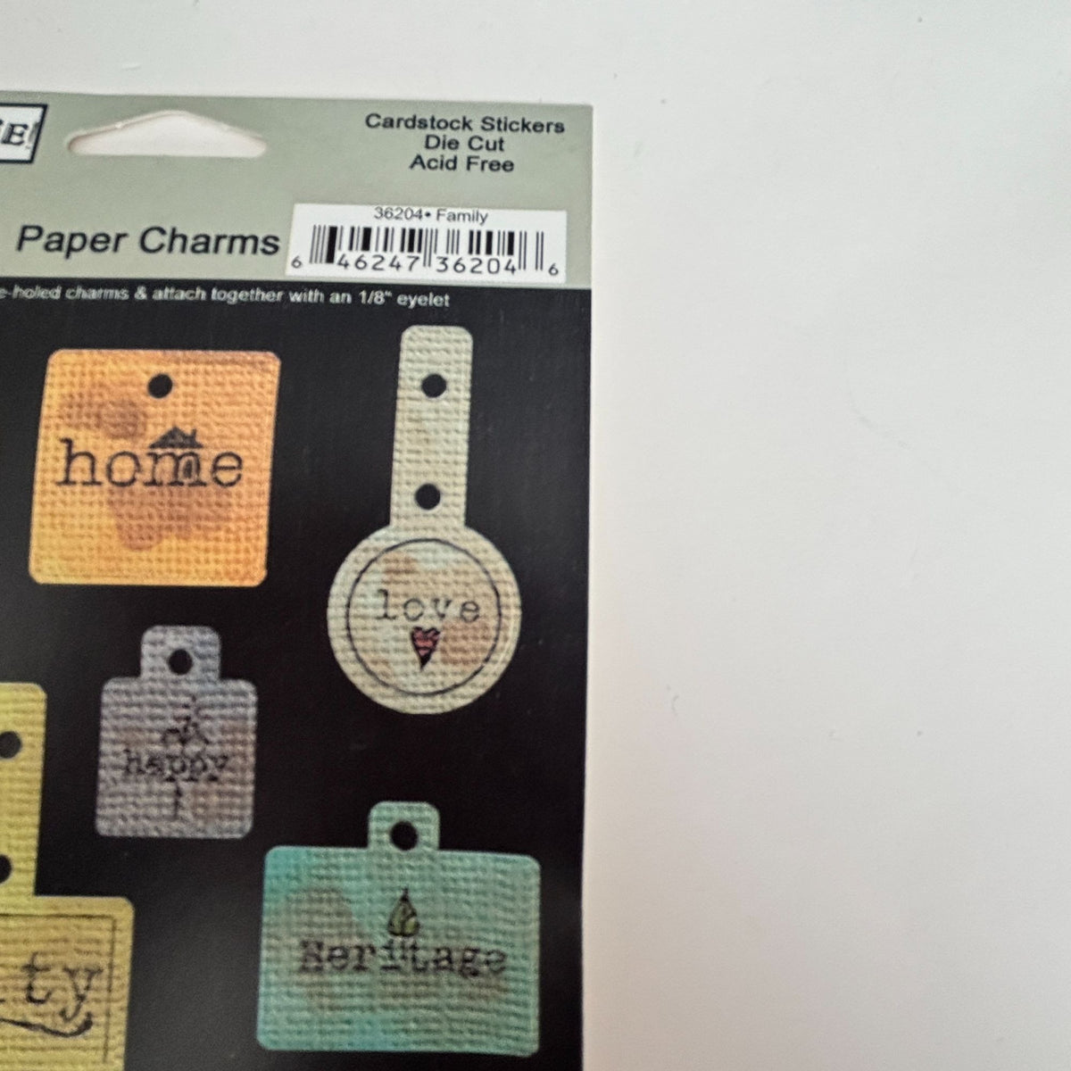 Pebbles Real Life Stickers Paper Charms Die Cut Family Joy Crafting Scrapbooking Cardmaking Journaling
