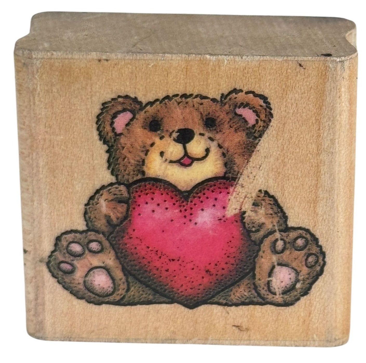 Rubber Stampede Rubber Stamp Teddy Bear Holding Heart Love Me Valentines Day