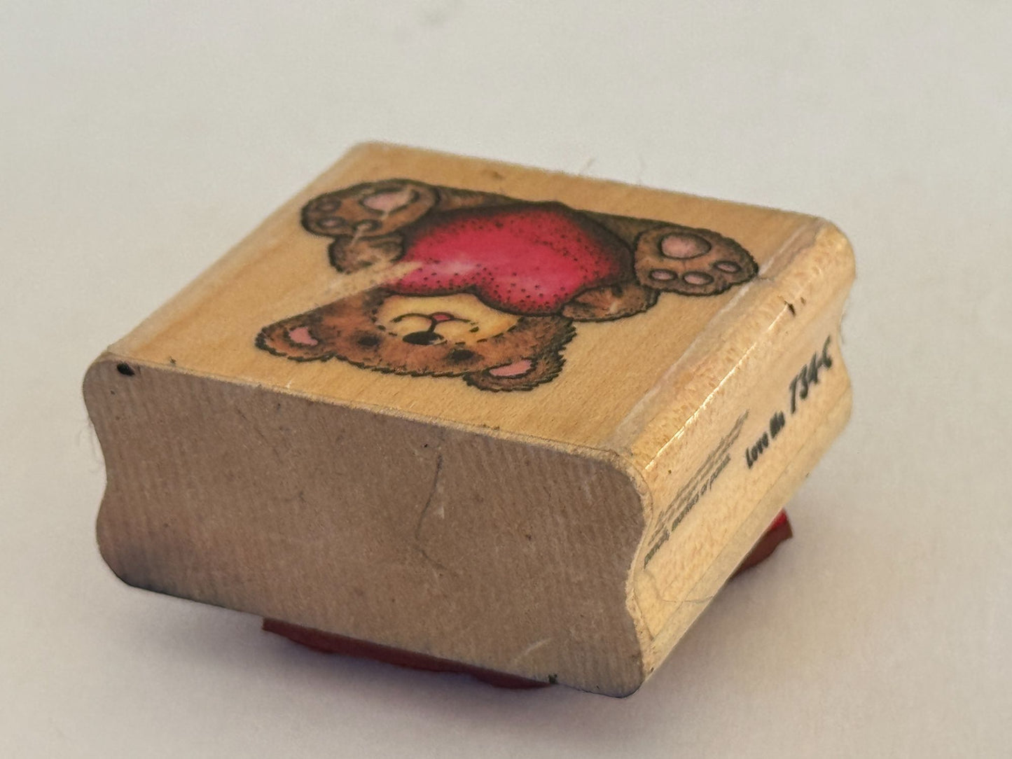 Rubber Stampede Rubber Stamp Teddy Bear Holding Heart Love Me Valentines Day