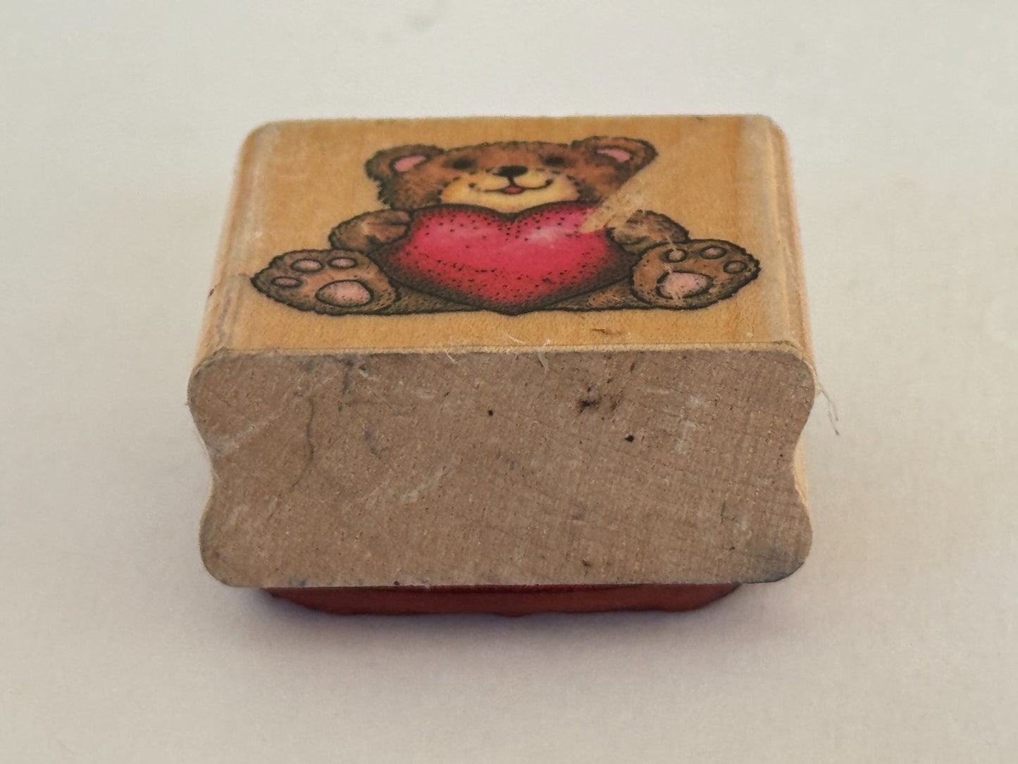 Rubber Stampede Rubber Stamp Teddy Bear Holding Heart Love Me Valentines Day