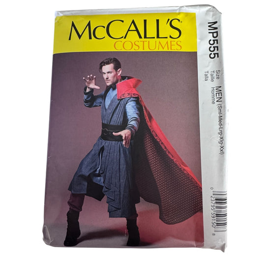 McCalls Sewing Pattern MP555 Wizard Costume Sorcerer Cape Cosplay Superhero Tunic Mens 34-52 Uncut