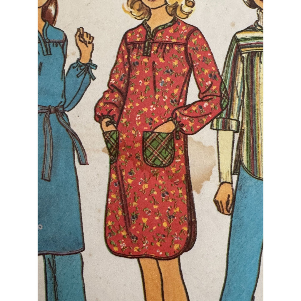 Simplicity Sewing Pattern 7722 Vintage 1970s Juniors Teen Dress Top Large 15/16