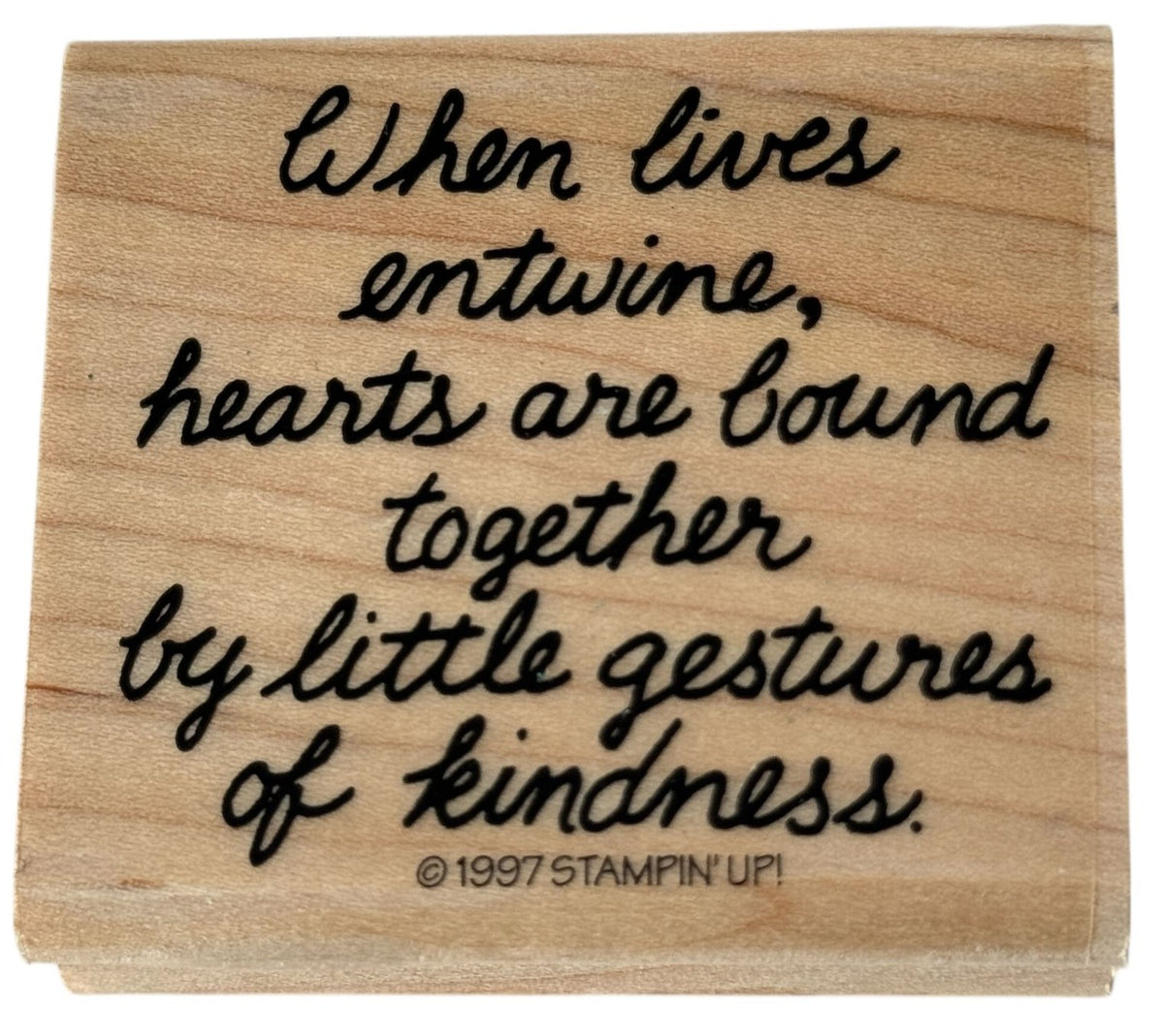 Stampin Up Rubber Stamp When Lives Entwine Kindness Friend Card Making Sentiment