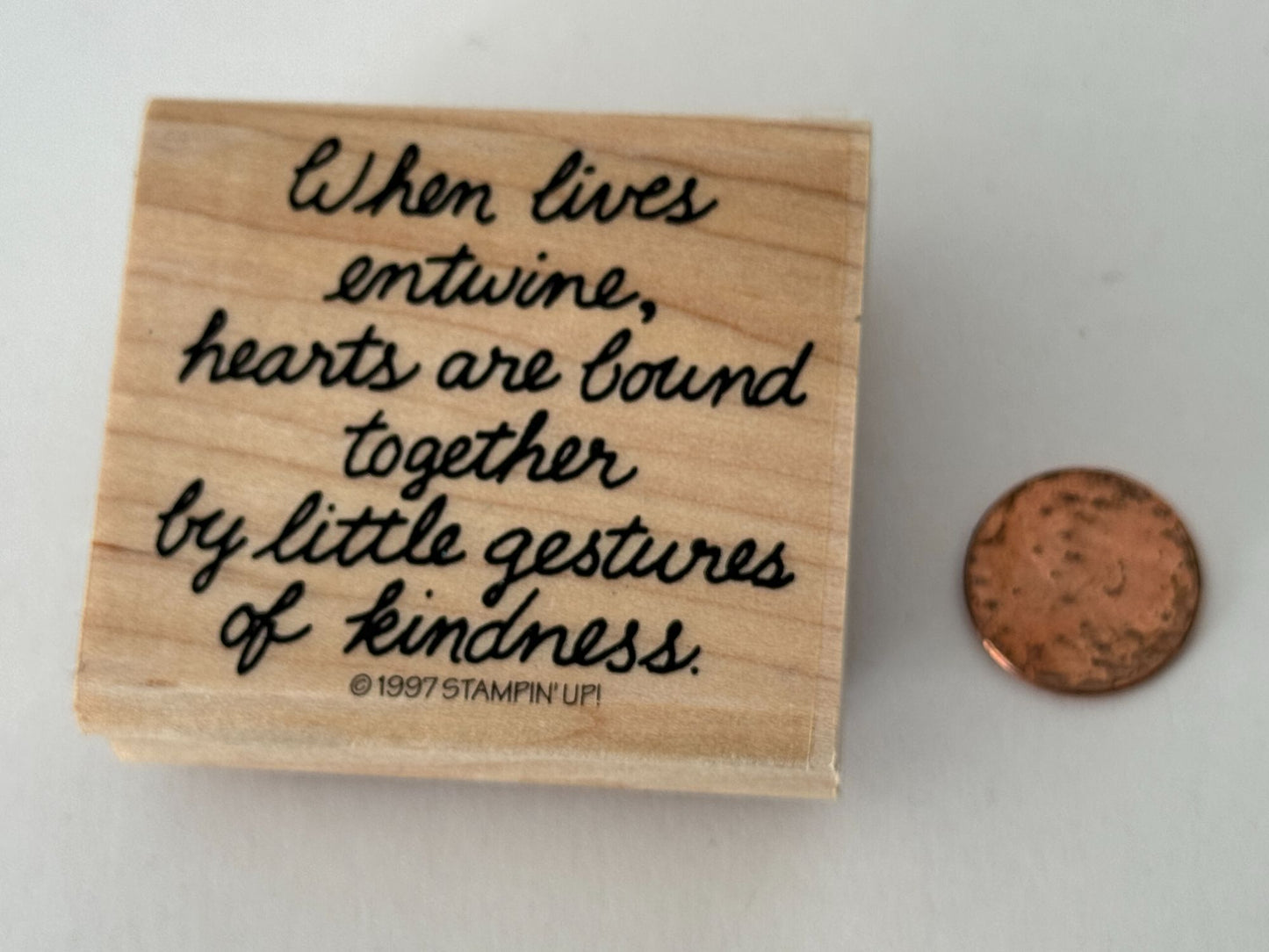 Stampin Up Rubber Stamp When Lives Entwine Kindness Friend Card Making Sentiment