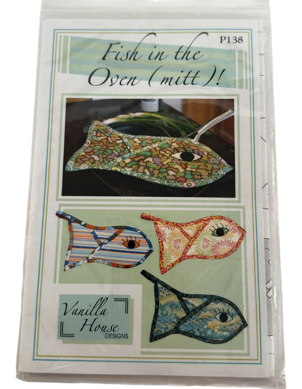 Vanilla House Sewing Pattern P138 Fish Shaped Oven Mitt Kitchen Home Decor Uncut