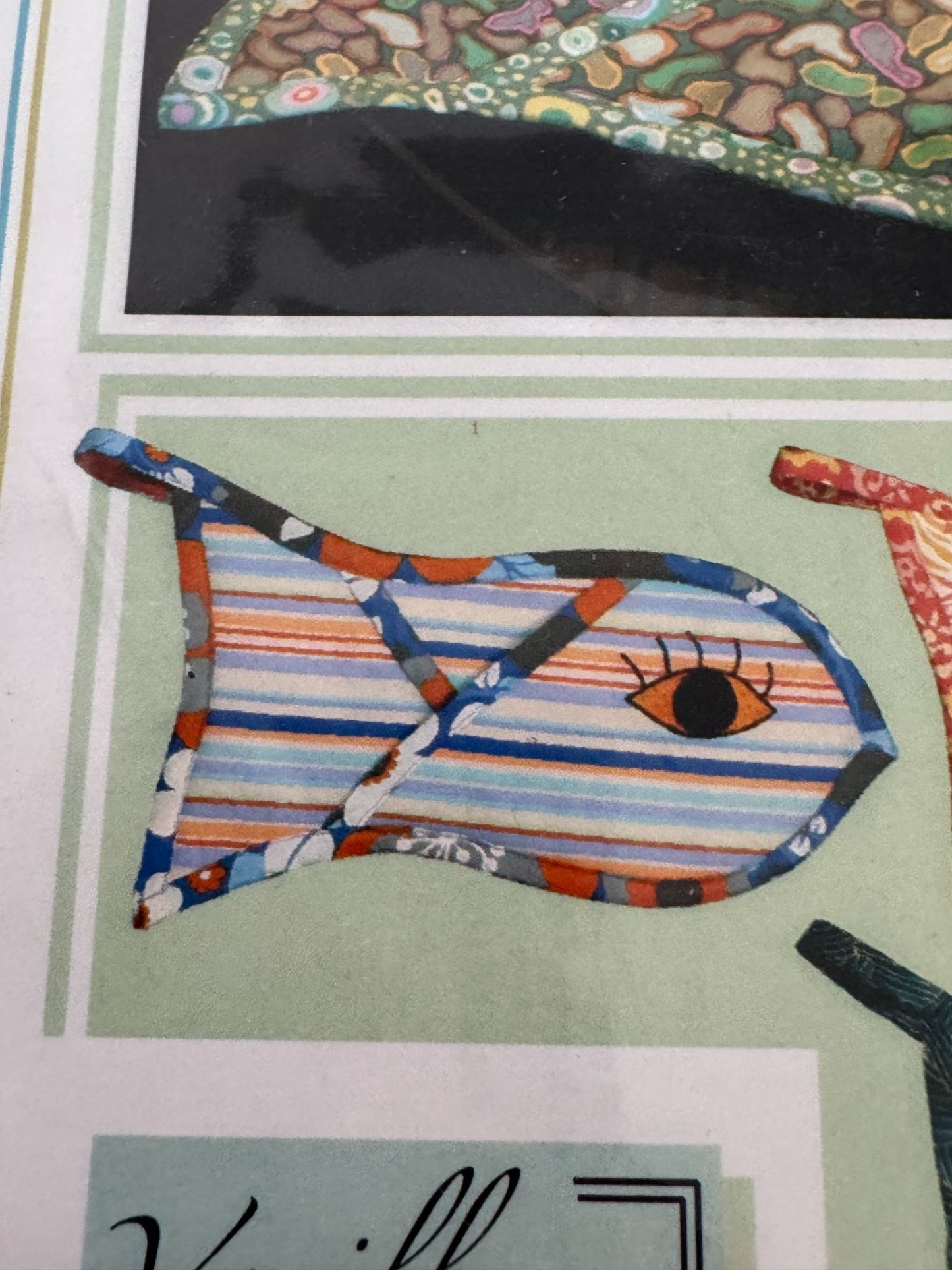 Vanilla House Sewing Pattern P138 Fish Shaped Oven Mitt Kitchen Home Decor Uncut