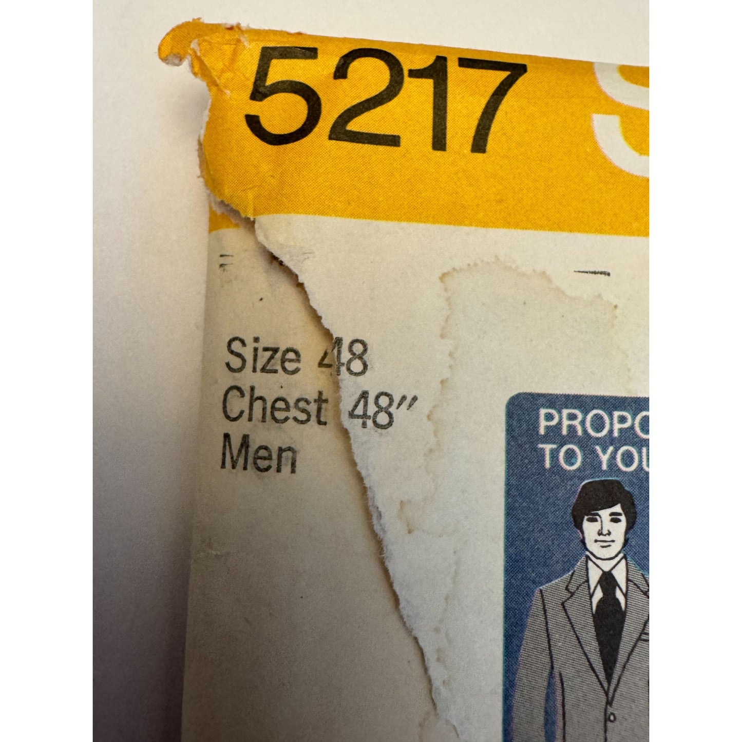 Simplicity Sewing Pattern 5217 Mens Jacket Proportioned Blazer 70s Tailoring 48 Uncut