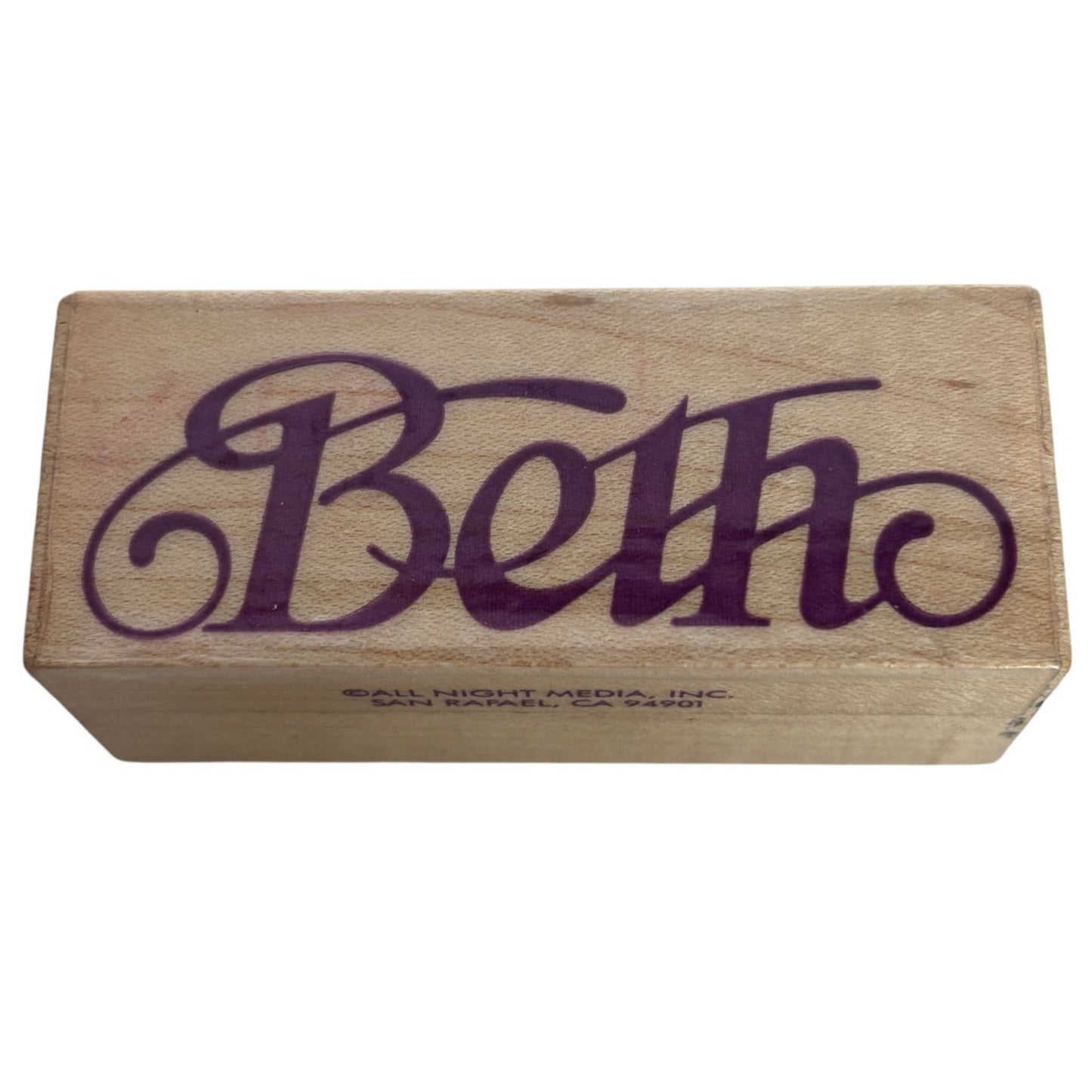 All Night Media Rubber Stamp Beth Name Personalized Decorative Script Writing